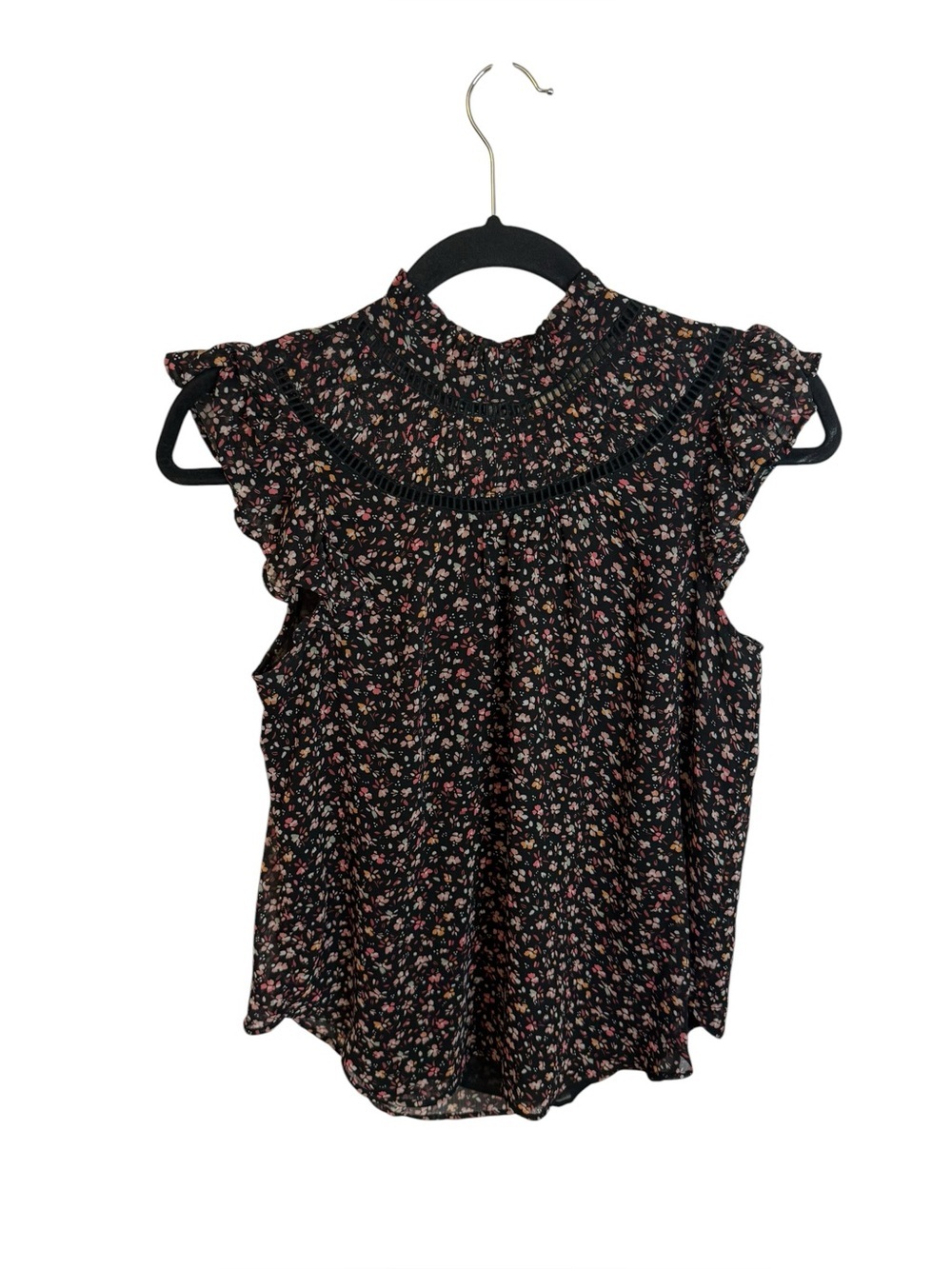 Loft Ditsy Floral Flutter Sleeve Peasant Blouse